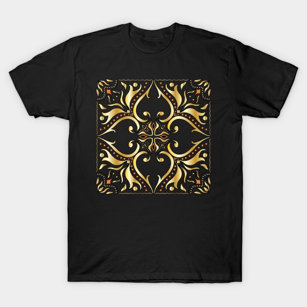 Arabic Moroccan Golden Pattern T-Shirt by ArticArtac